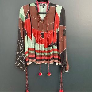 bl^nk Anthropologie button down bohemian blouse